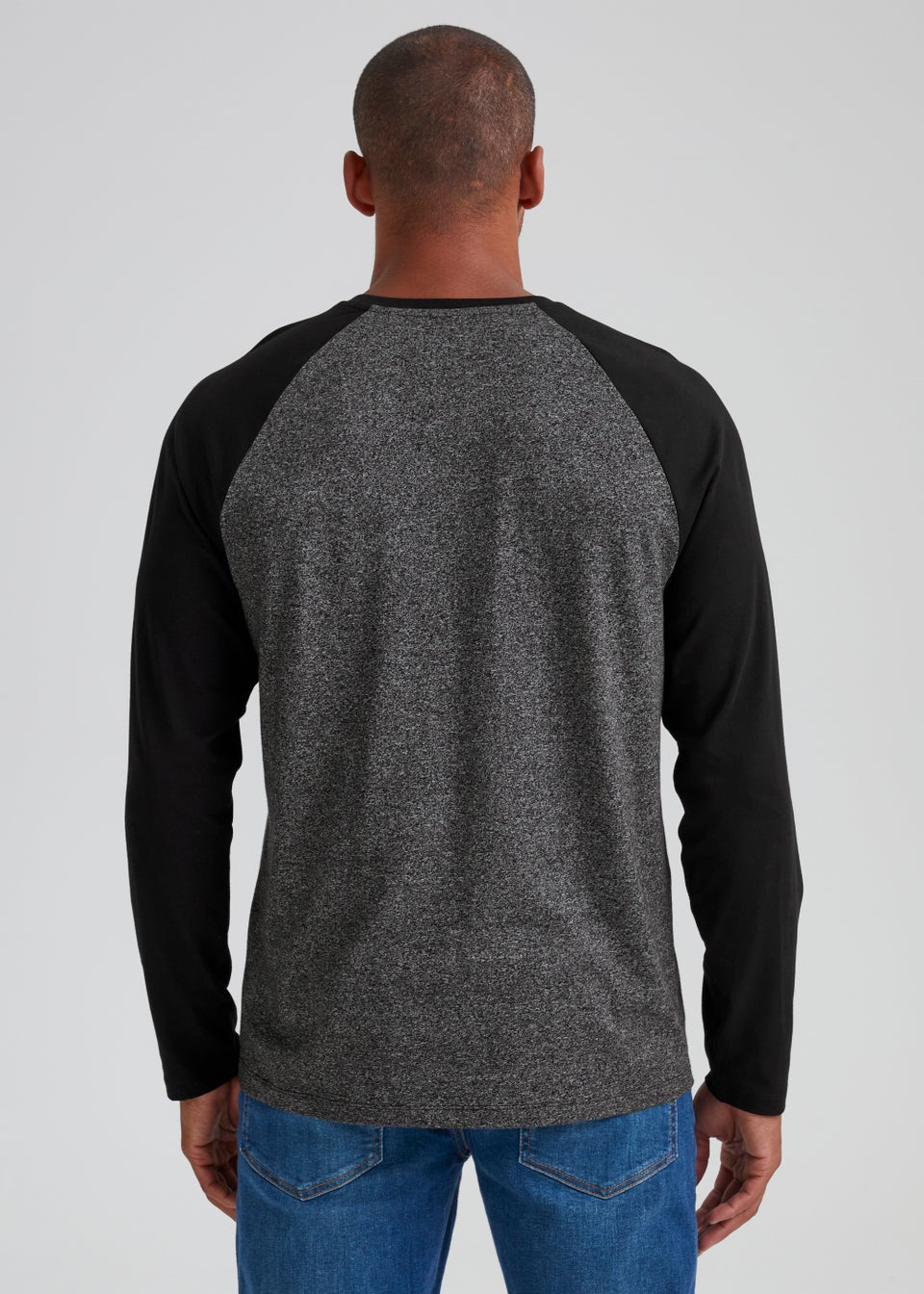 Black & Grey Grindle Raglan Long Sleeve T-Shirt