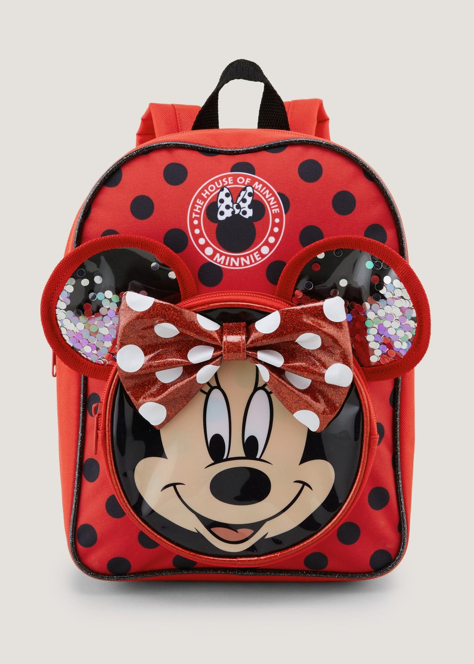 Kids Red Disney Minnie Mouse Bow School Backpack
