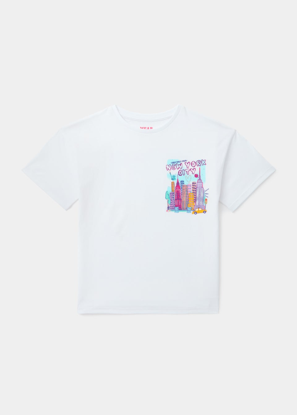 Girls White New York T-Shirt (4-13yrs) - Matalan