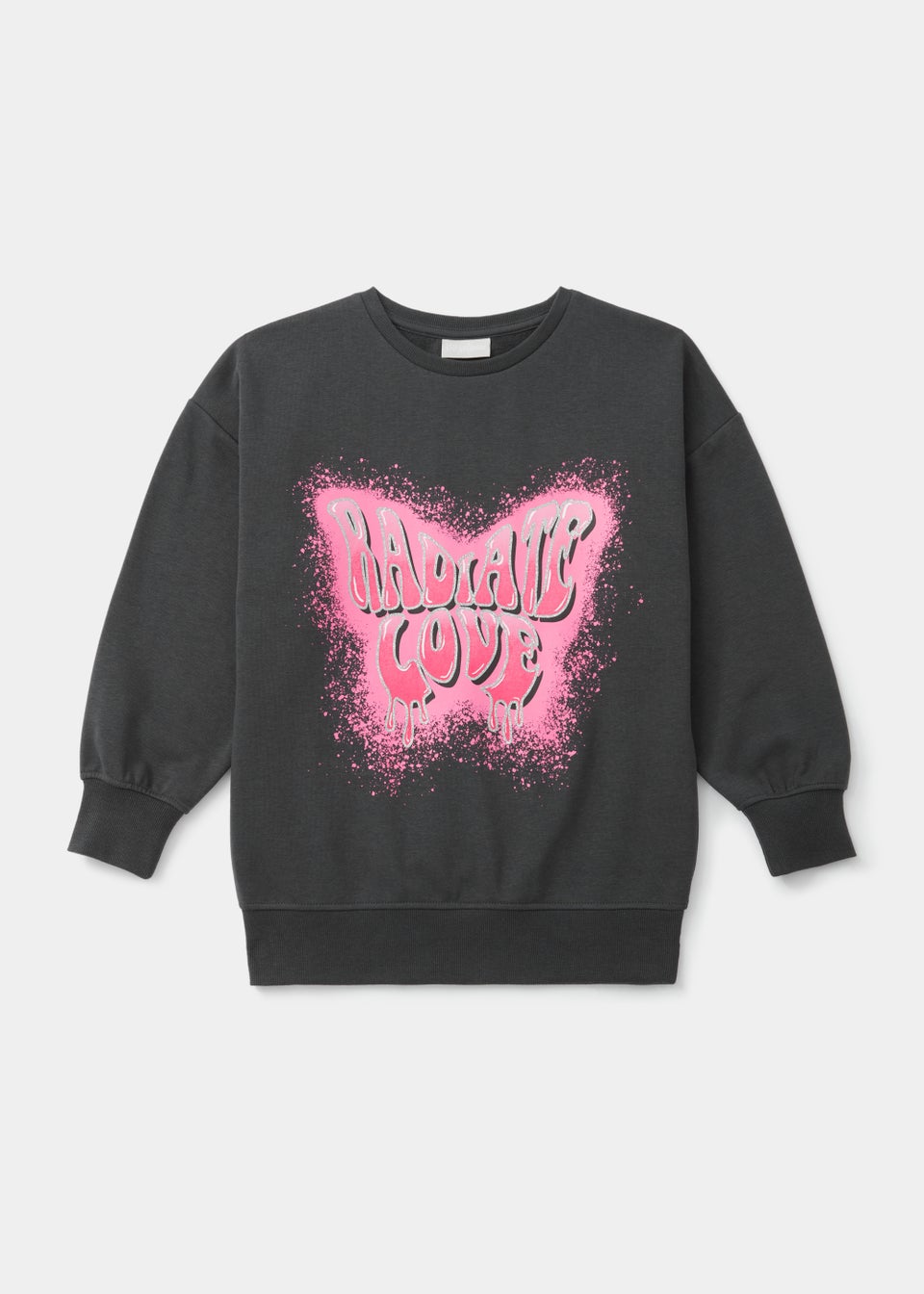 Girls Charcoal Butterfly Sweatshirt (4-13yrs)
