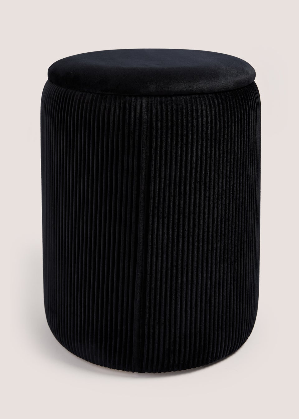 Black Velvet Storage Pouffe (33cm x 33cm x 40cm)