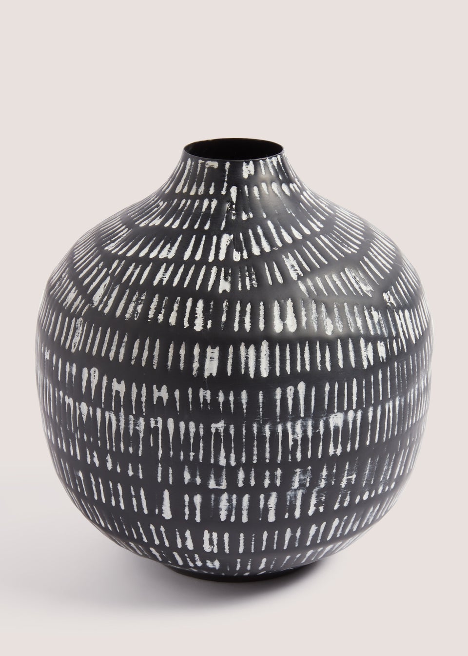 Black Metal Vase (30cm) Matalan