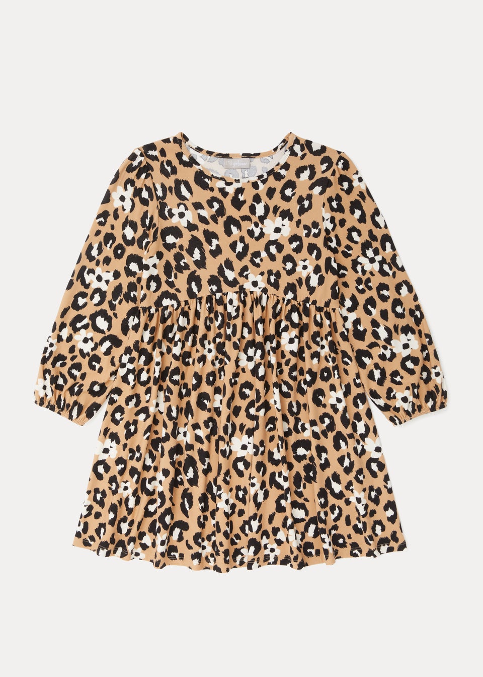 Girls Brown Animal Print Soft Dress 4 13yrs Matalan