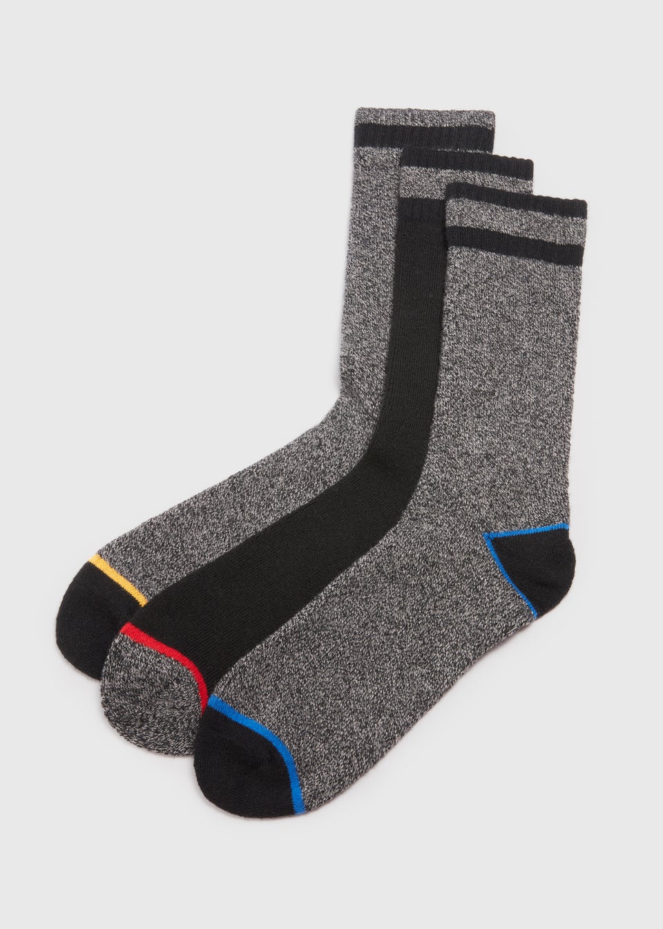 3 Pack Black & Grey Thermal Socks