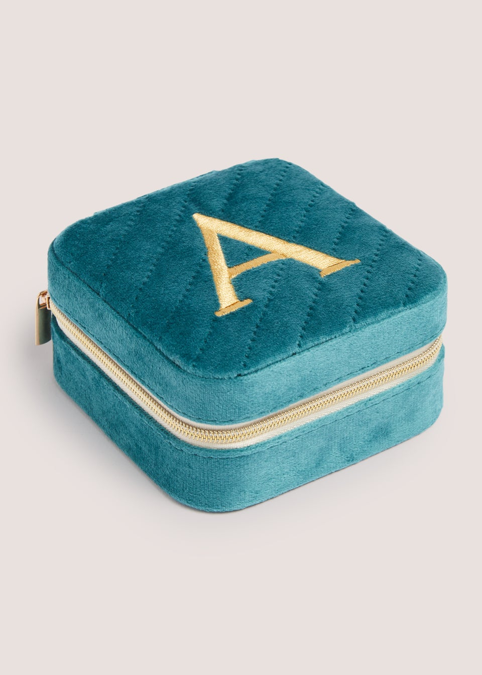 Emerald Green Alphabet Jewellery Box (9.5cm x 9.5cm x 4.5cm)