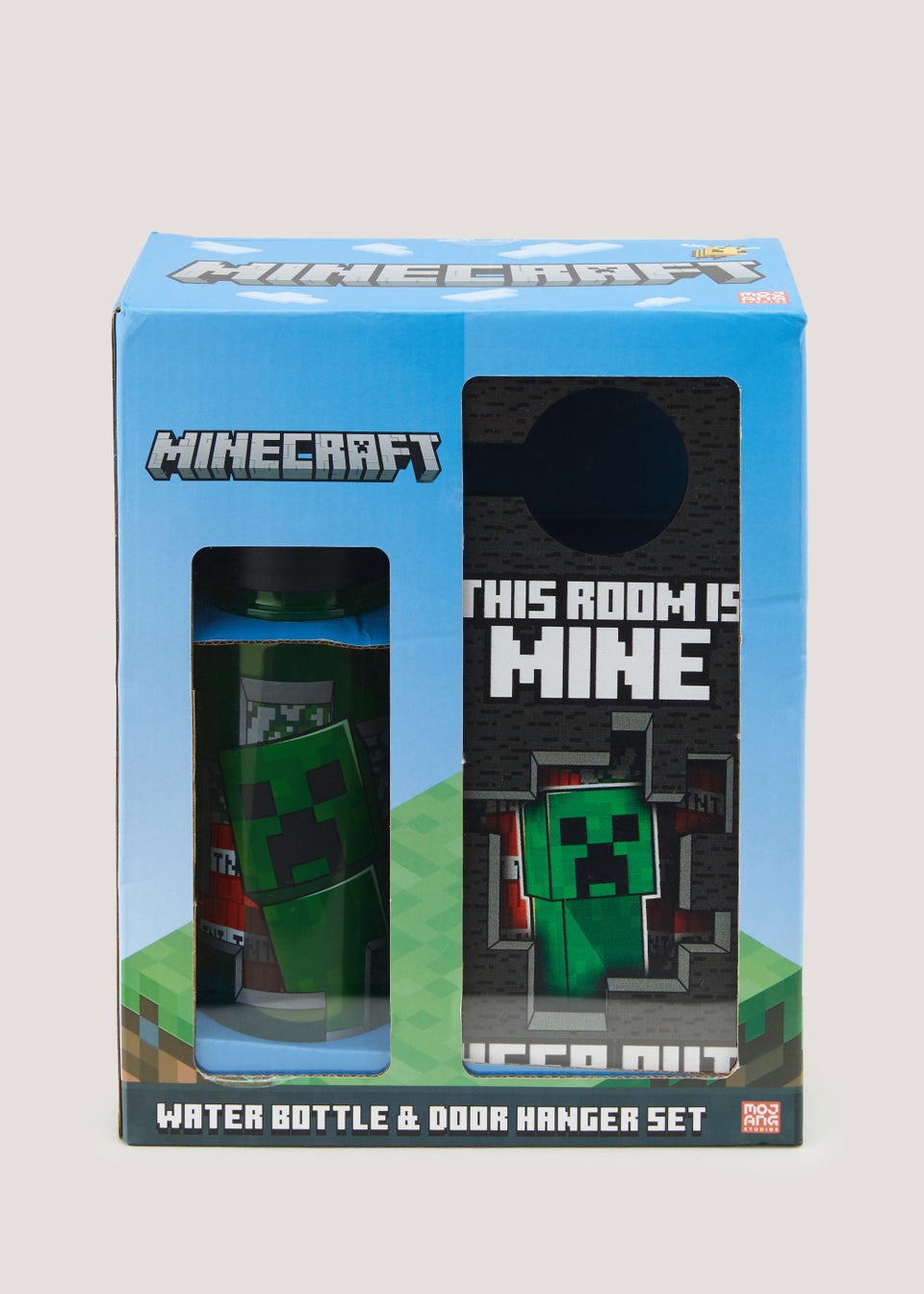 Kids Minecraft Water Bottle & Door Hanger Set