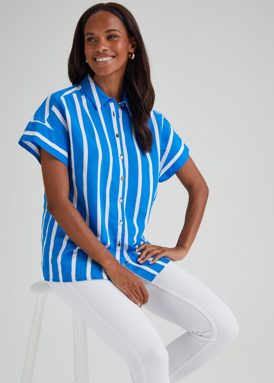 Blue Stripe Short Sleeve Shirt