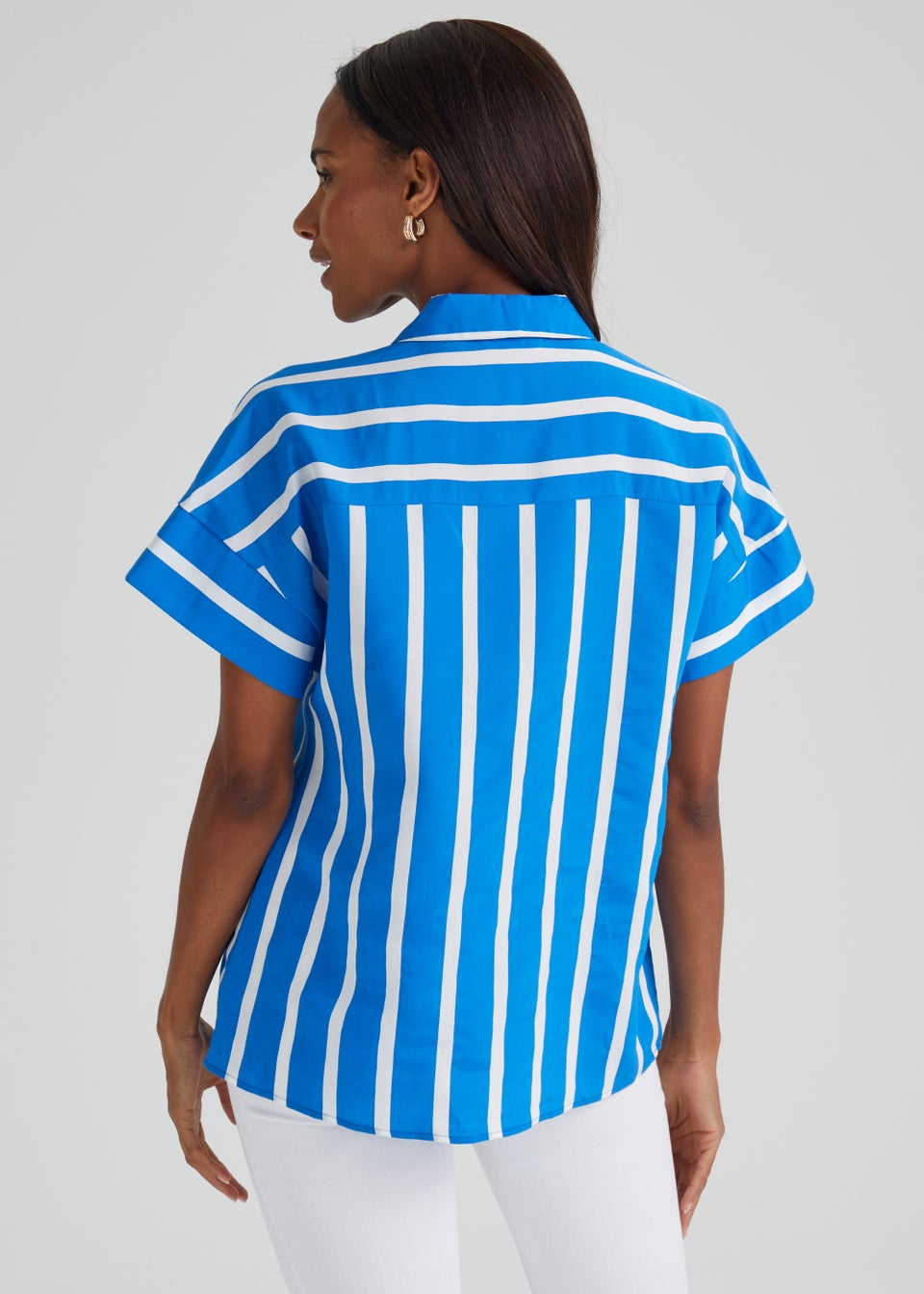 Blue Stripe Short Sleeve Shirt - Matalan