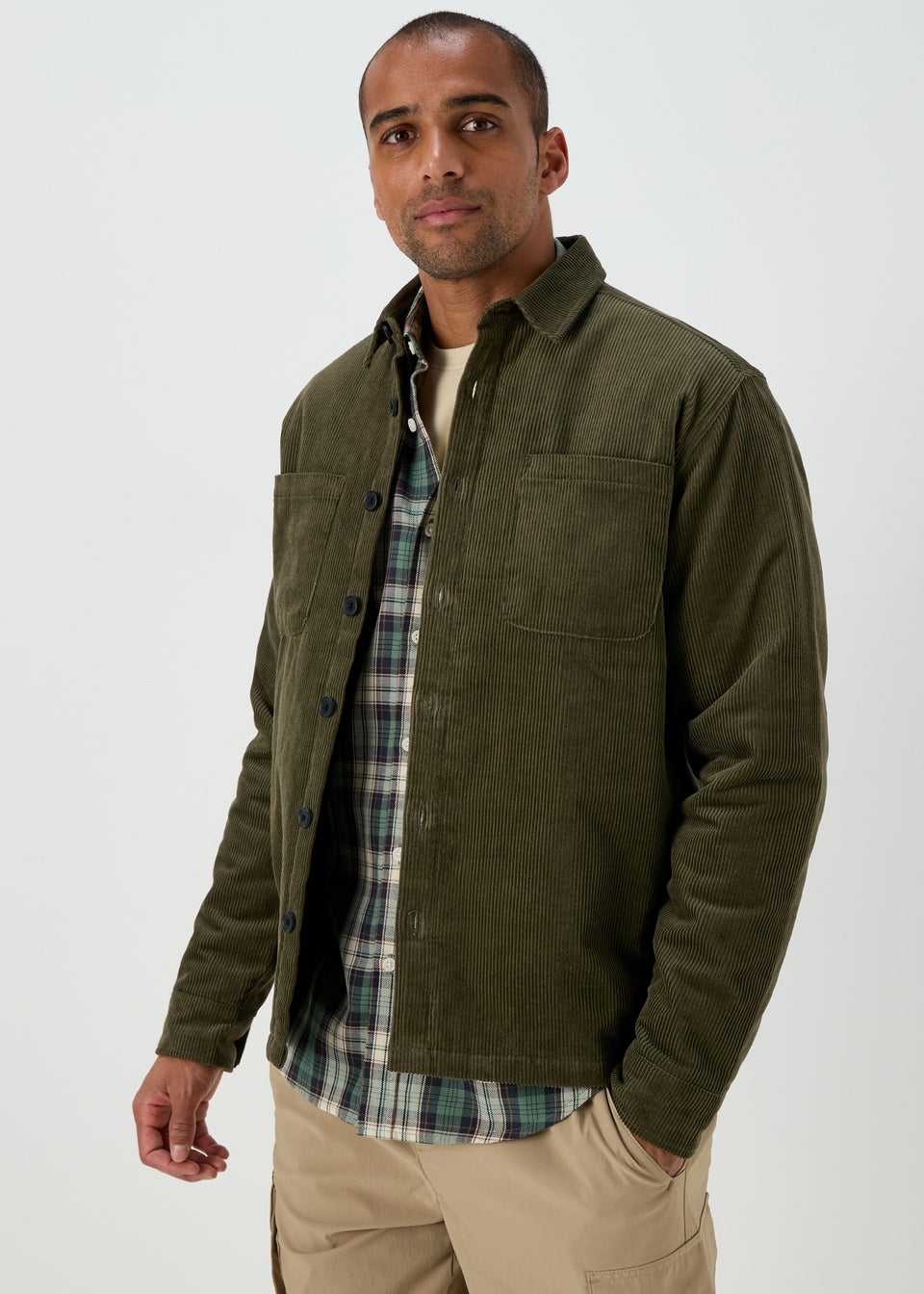 Khaki Cord Overshirt