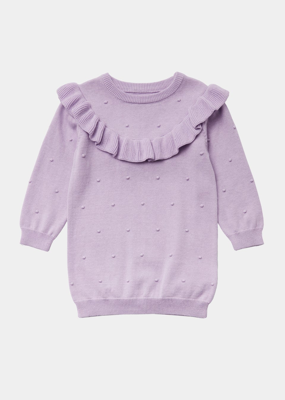 Girls Lilac Bobble Knitted Tunic Dress (9mths-6yrs)