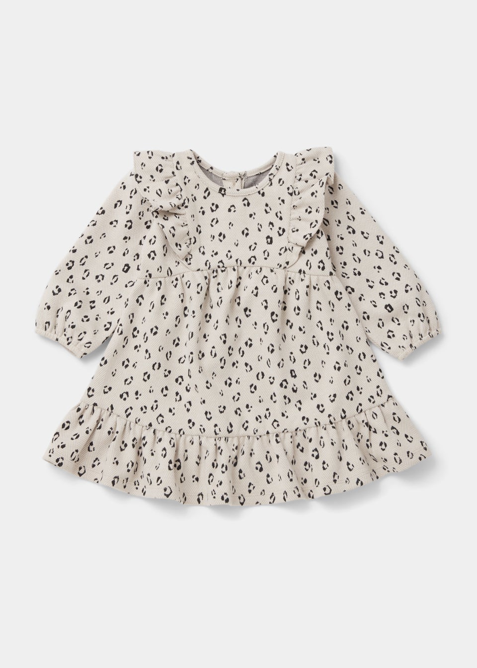 Girls Cream Leopard Print Ponte Dress (9mths-6yrs)