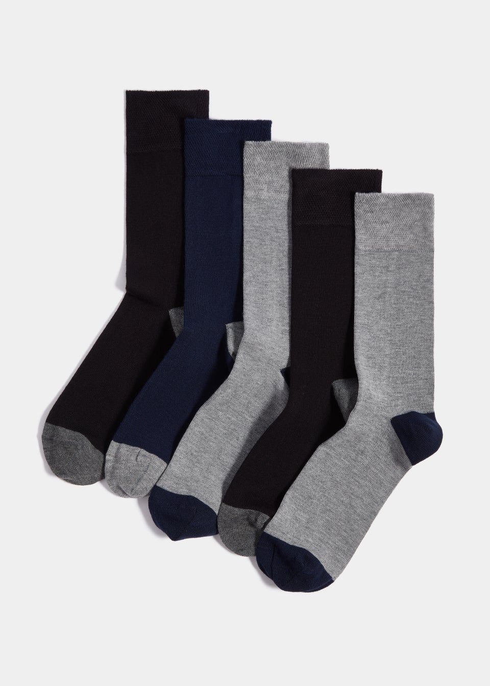 5 Pack Monochrome Flexi Top Socks