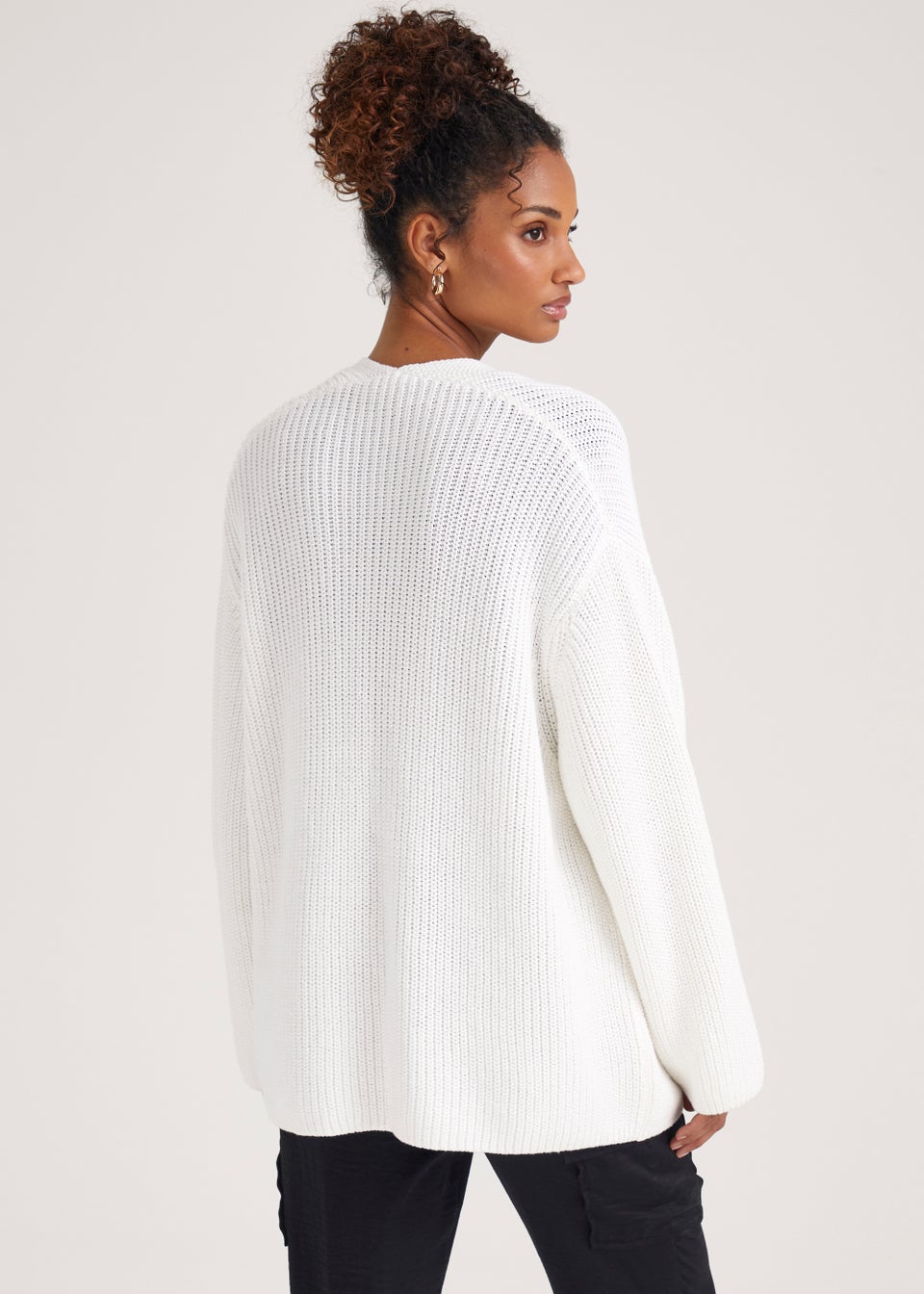 Ecru Pocket Kimono Cardigan