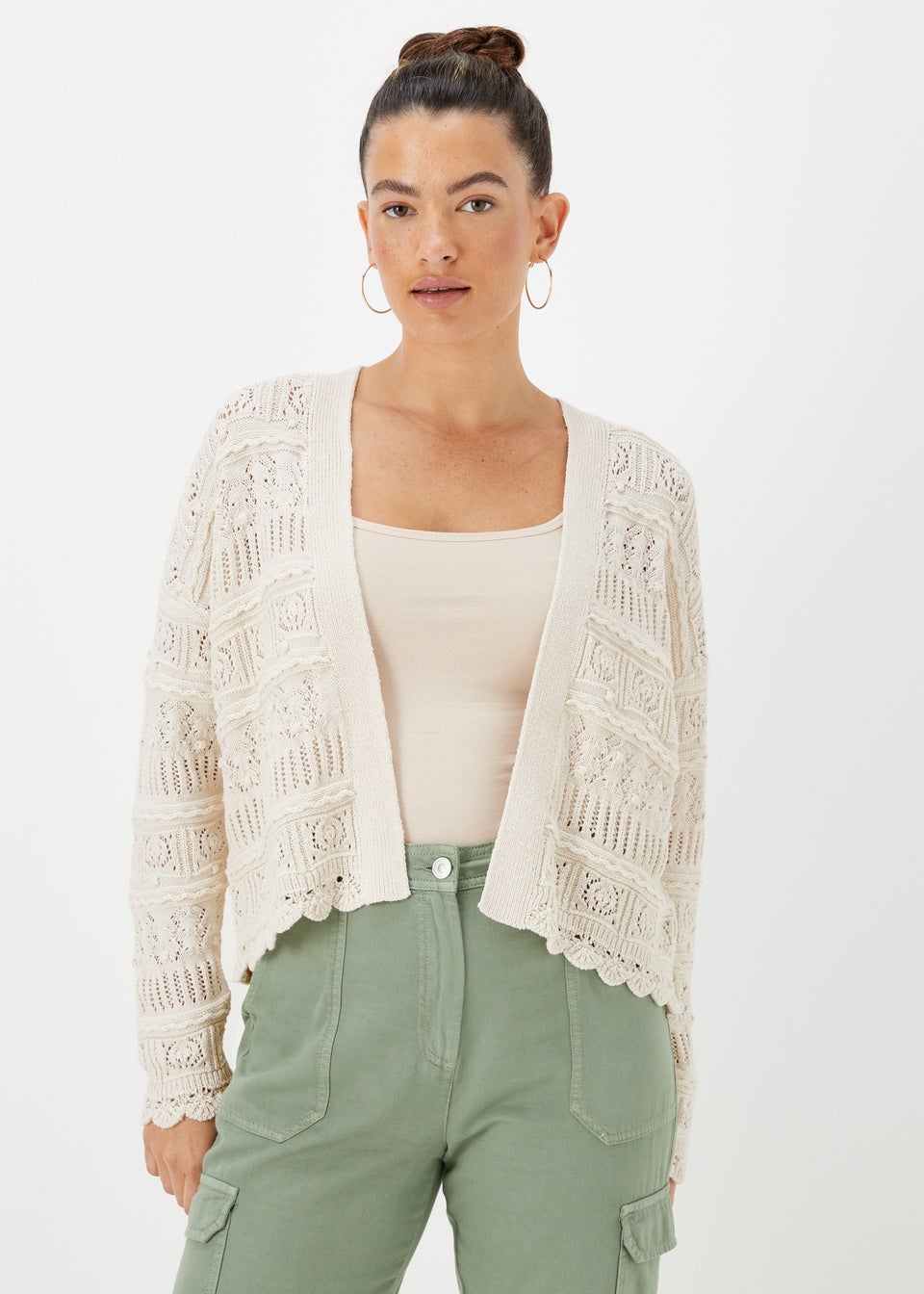 Pointelle stitch cardigan clearance
