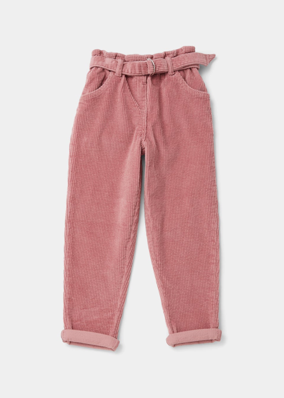 Girls Pink Cord Paperbag Jeans (9mths-6yrs)
