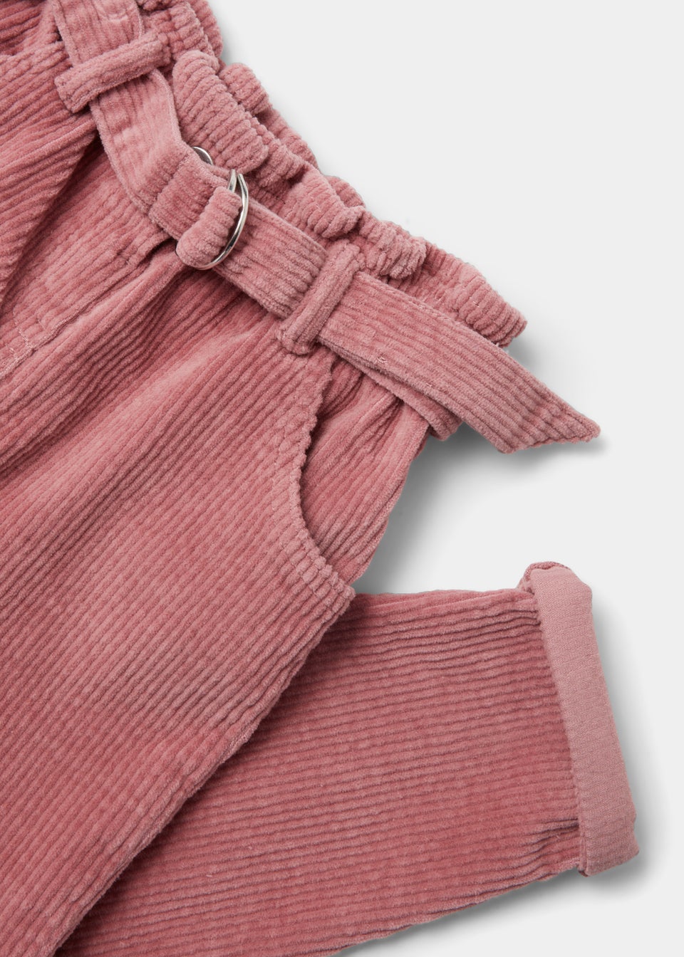 Girls Pink Cord Paperbag Jeans (9mths-6yrs)