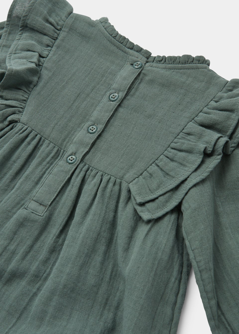 Girls Green Double Cloth Dress (9mths-6yrs)