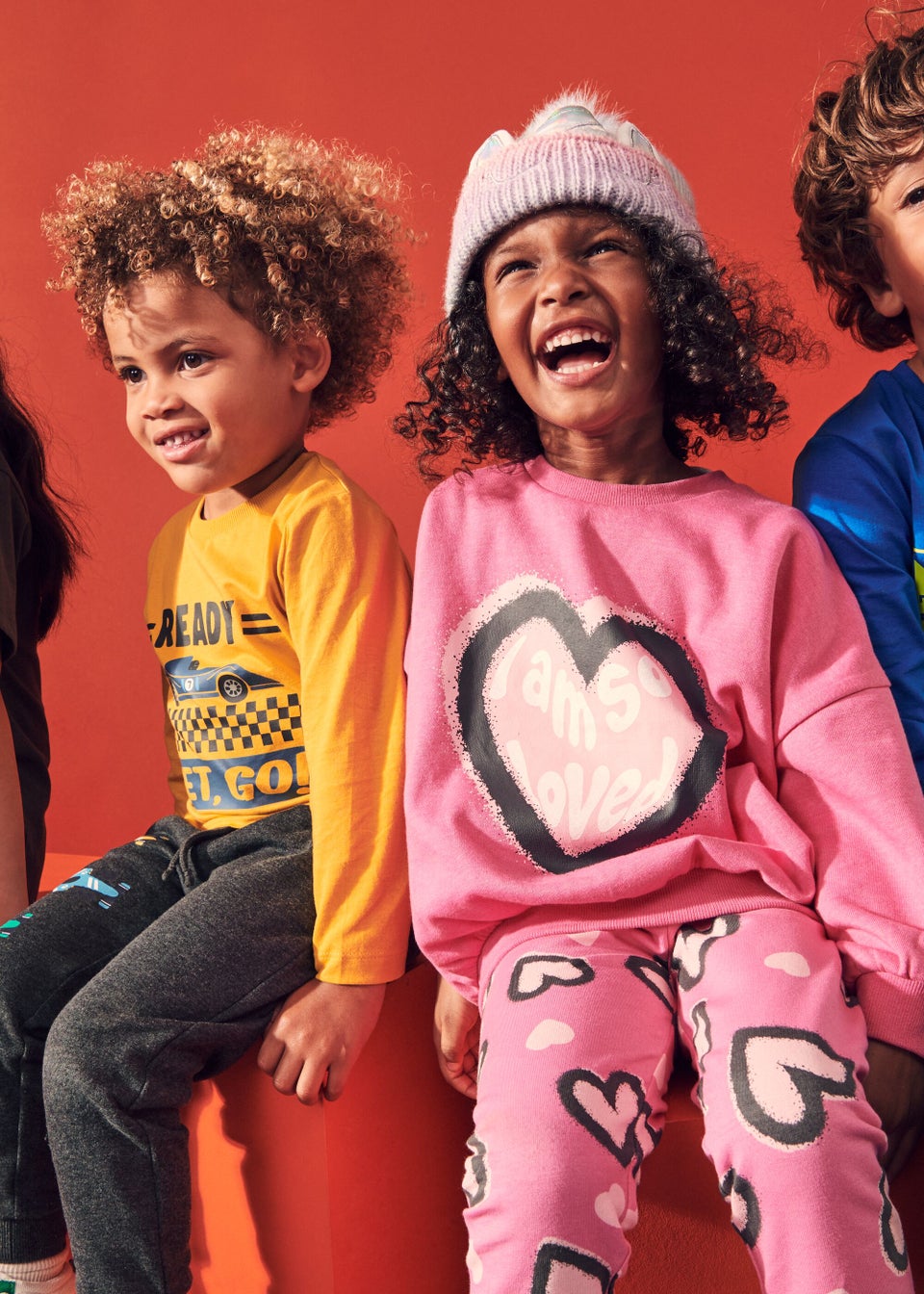 Girls Pink Heart Slogan Sweatshirt 9mths 6yrs