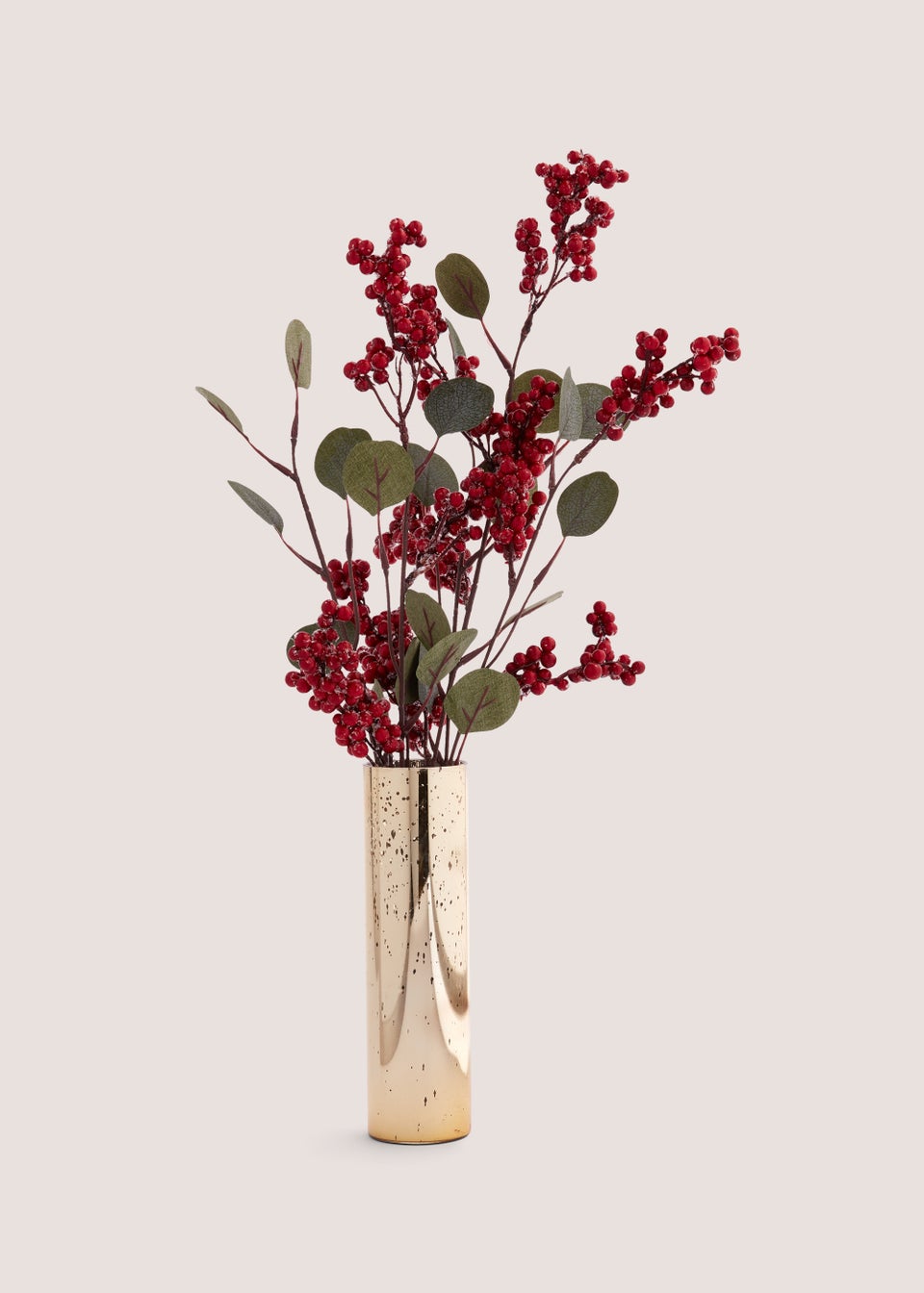 Berries in Gold Vase (27cm x 55cm)