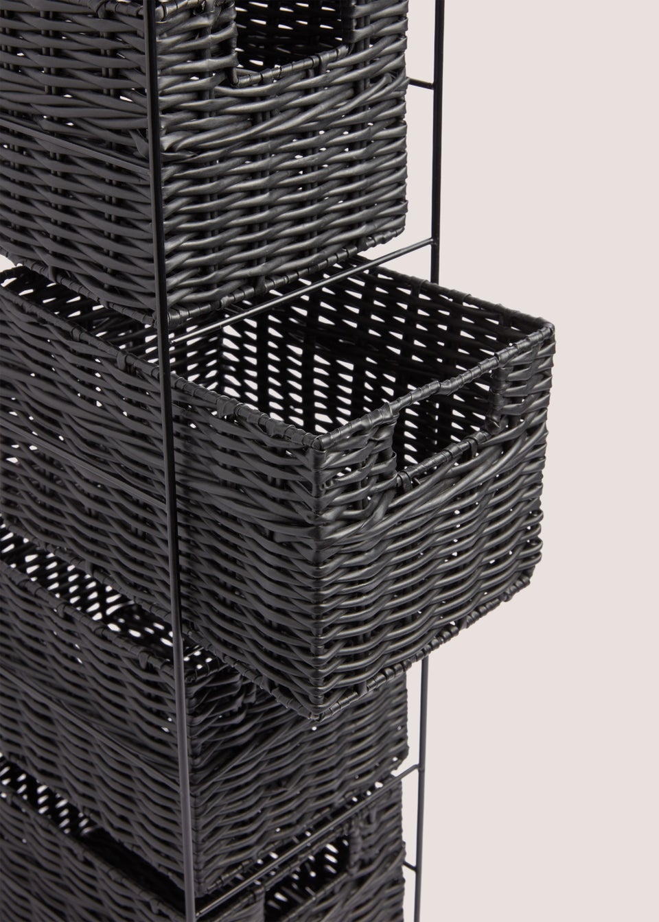 Black Woven Plastic Drawers (65cm x 18cm)