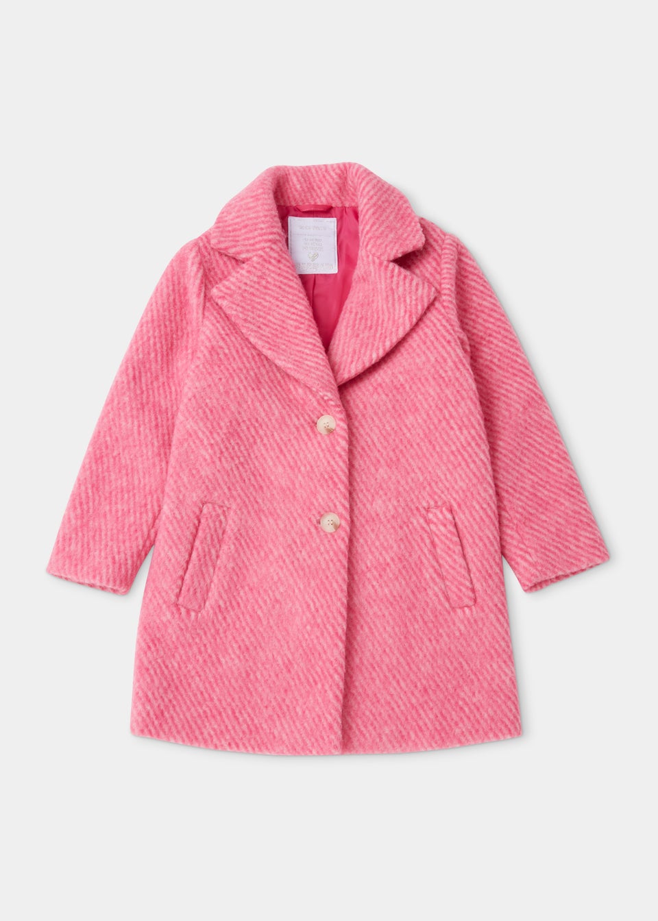 Girls Pink Boucle Coat (4-13yrs)