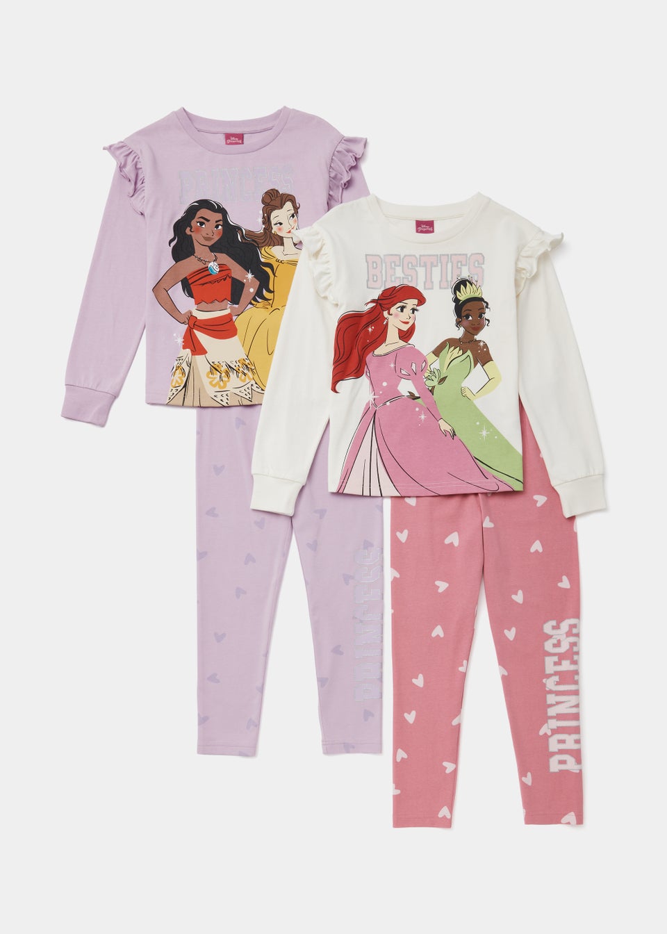 Kids 2 Pack Disney Princess Pyjama Sets (4-9yrs)
