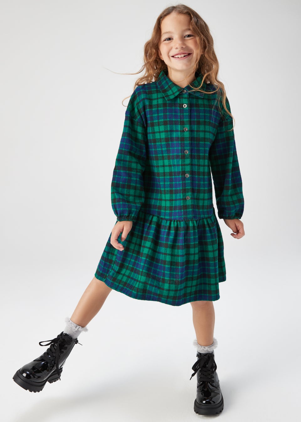 Checkered dress for girls 2025