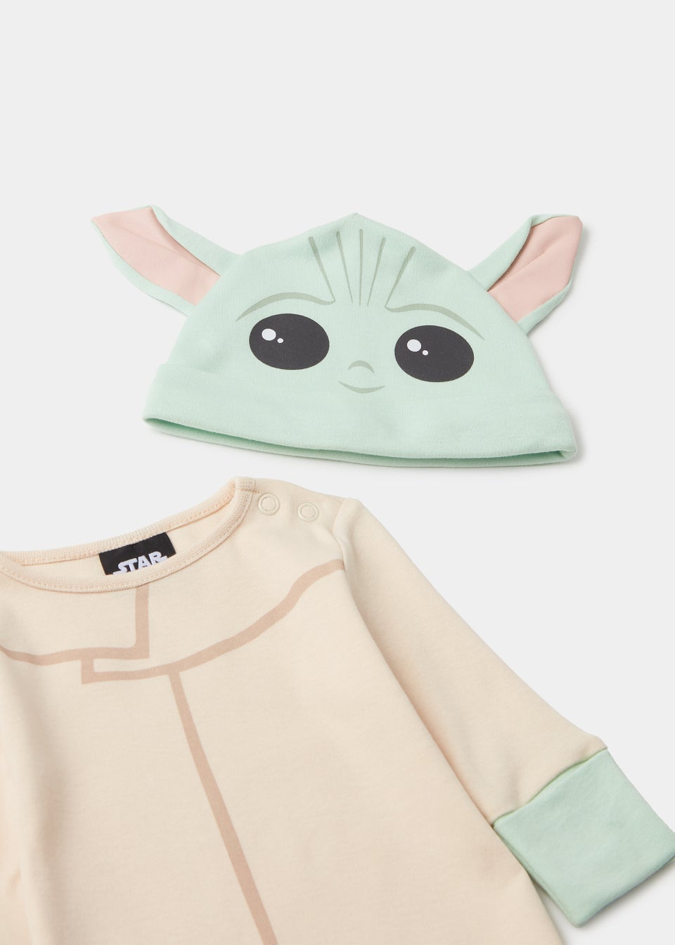 Baby The Mandalorian Grogu Sleepsuit Hat Set Newborn 12mths