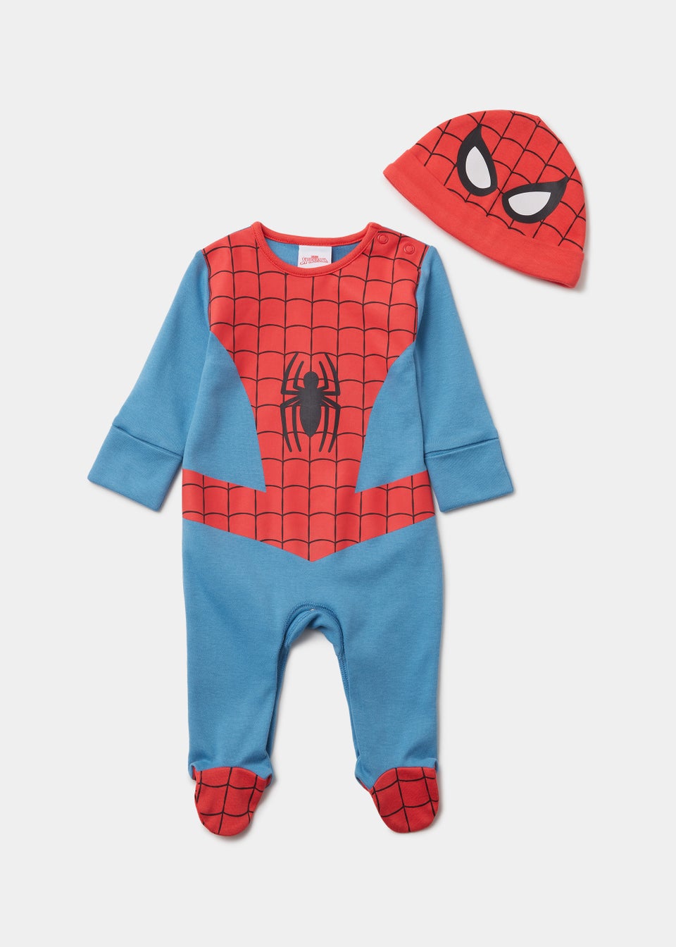 Baby Marvel Spider-Man Sleepsuit & Hat Set (Newborn-12mths)