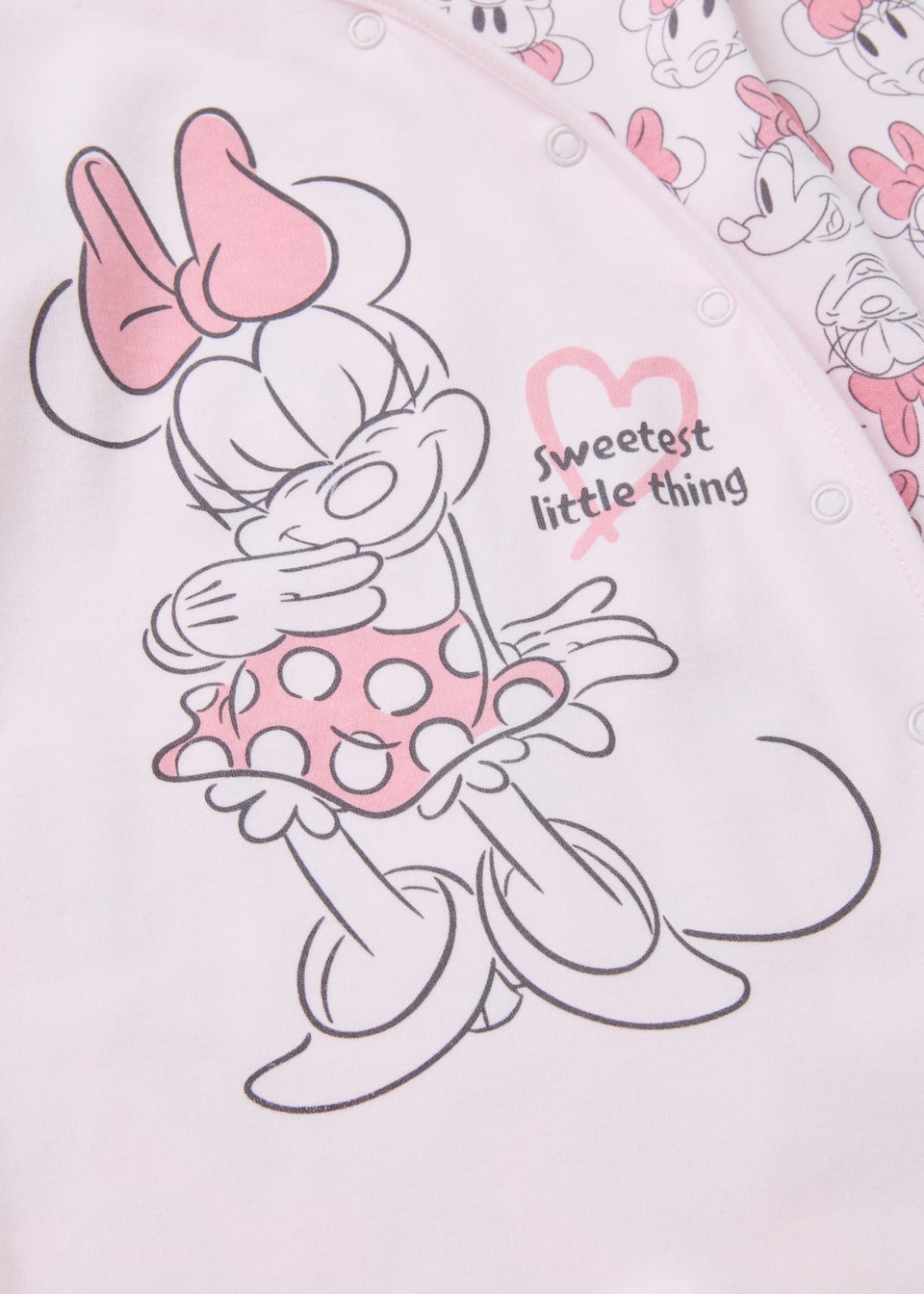 Baby Pink Minnie Mouse Print Sleepsuit (Newborn-12mths)