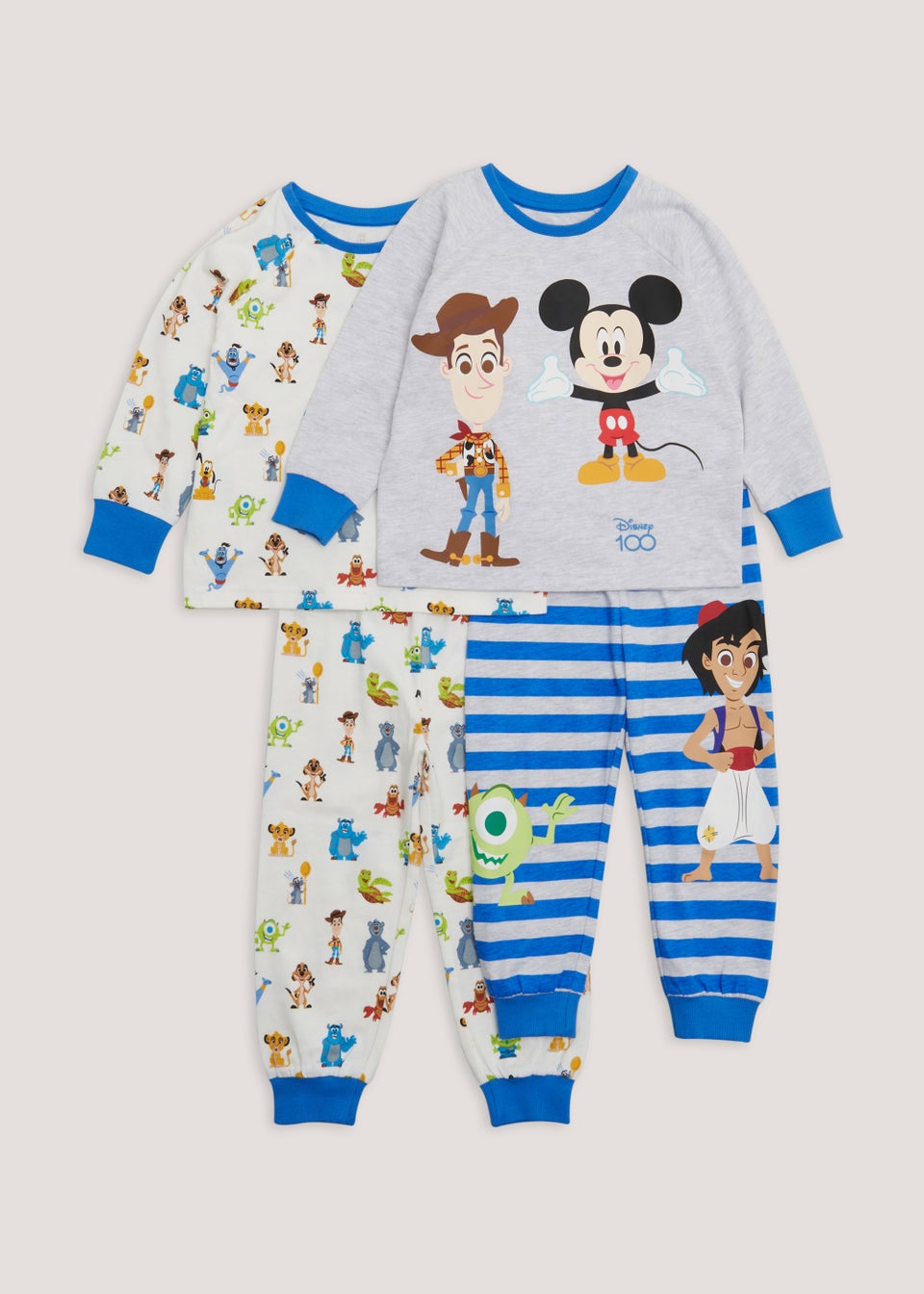 Kids 2 Pack Blue Disney Print Pyjama Sets 9mths 7yrs Matalan