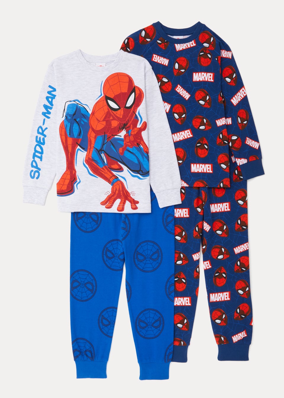 Kids 2 Pack Marvel Spider-Man Pyjama Sets (3-9yrs)