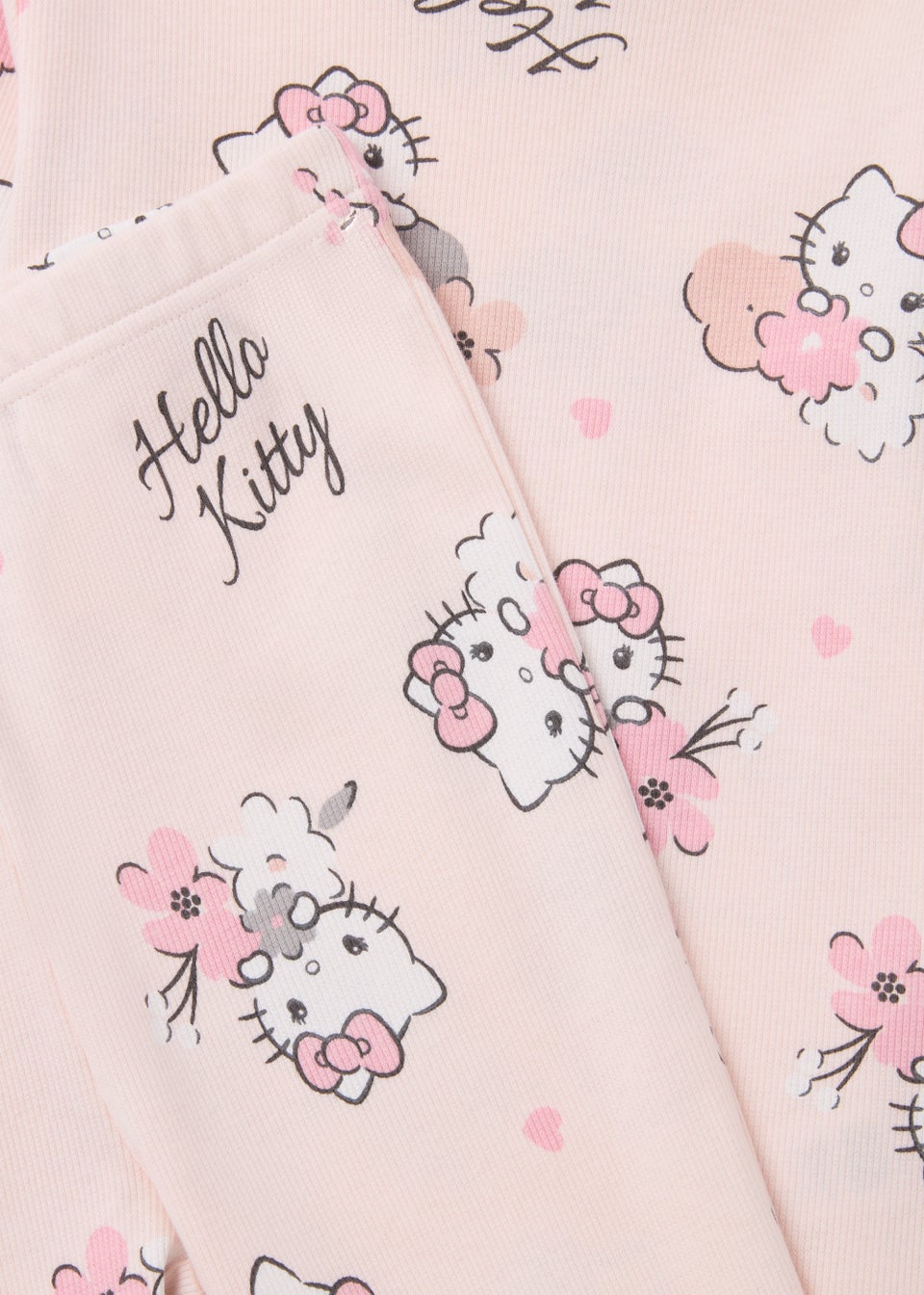 Kids Pink Hello Kitty Ribbed Pyjama Set (3-9yrs)