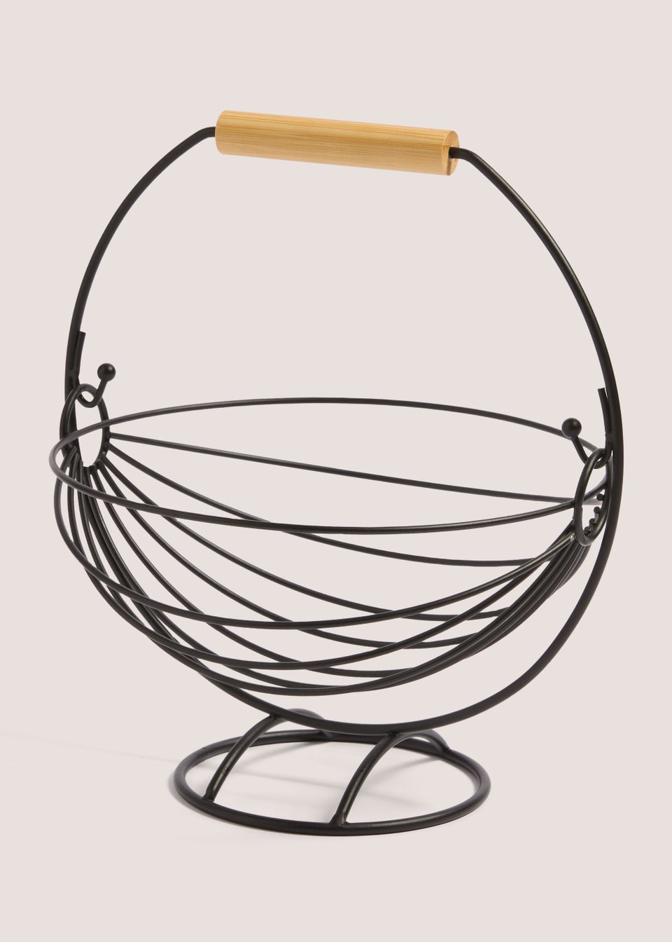 Black Wire Small Hanging Fruit Basket (28cm x 24.5cm x 23cm)