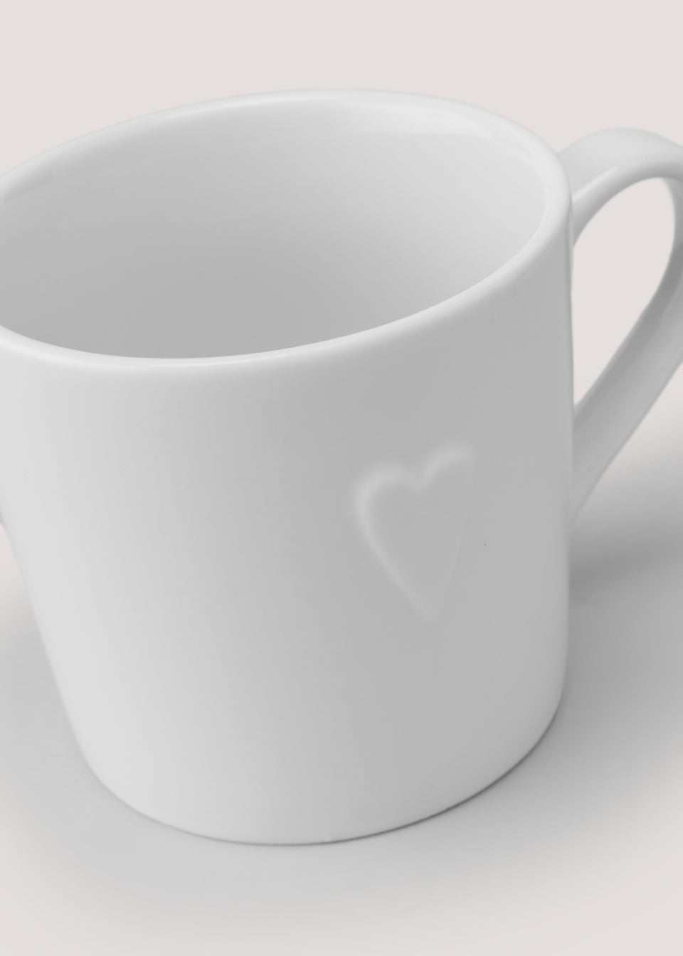 White Heart Embossed Mug (9cm x 10cm)