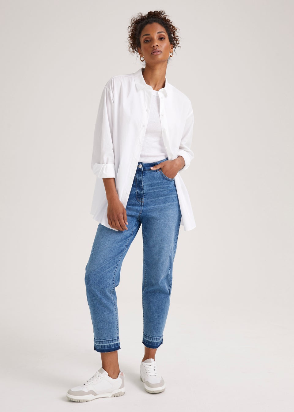Papaya Petite White Poplin Shirt