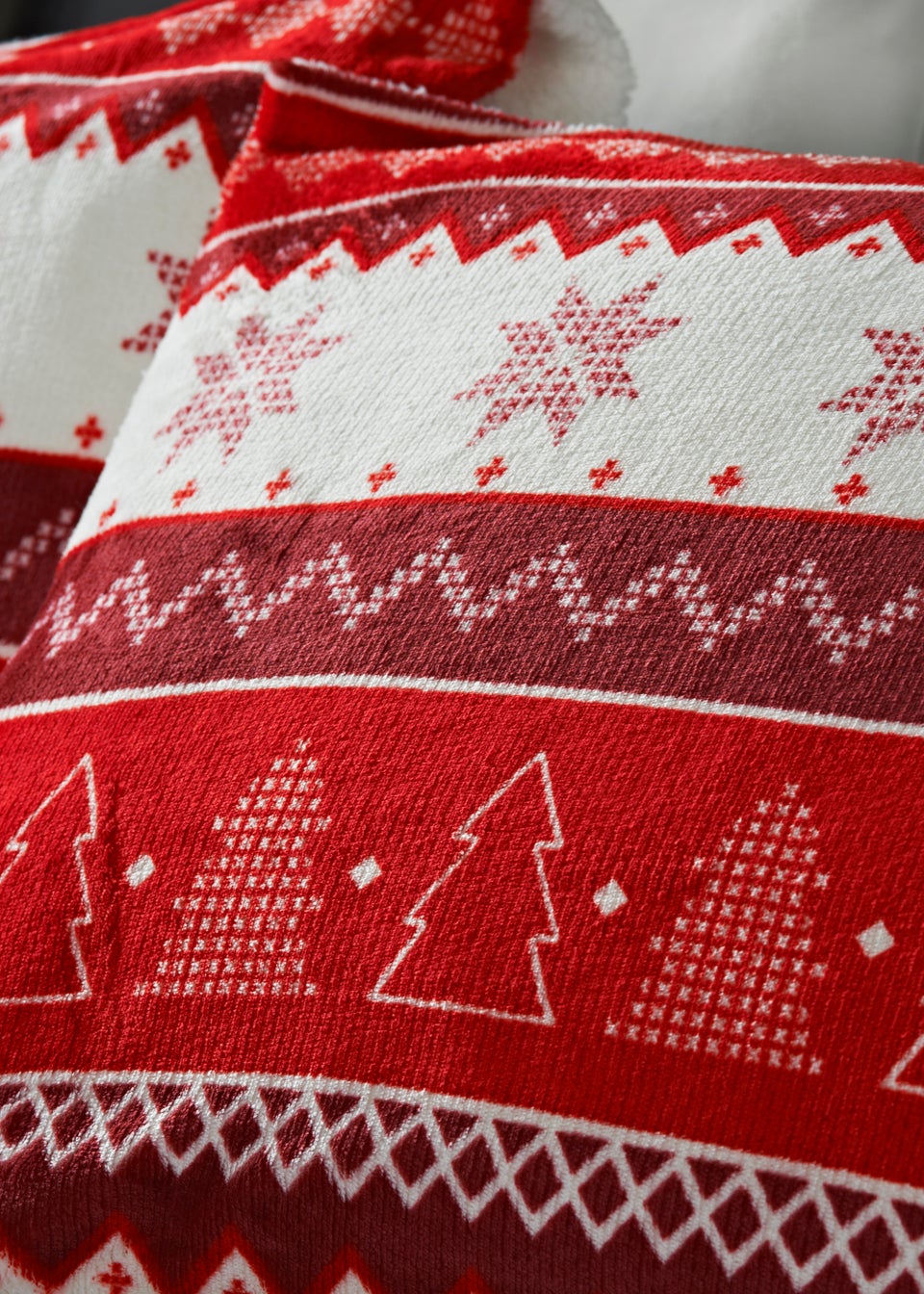 Red Fair Isle Print Fleece Duvet Cover