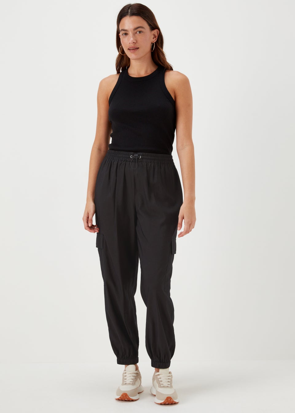 Black Parachute Trousers - Matalan