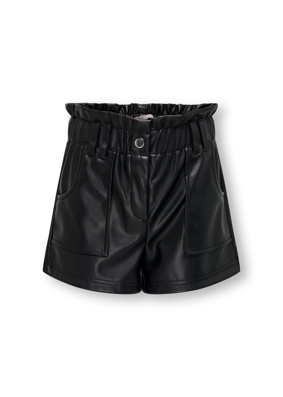 ONLY Kids Black Faux Leather Shorts (6-14yrs)