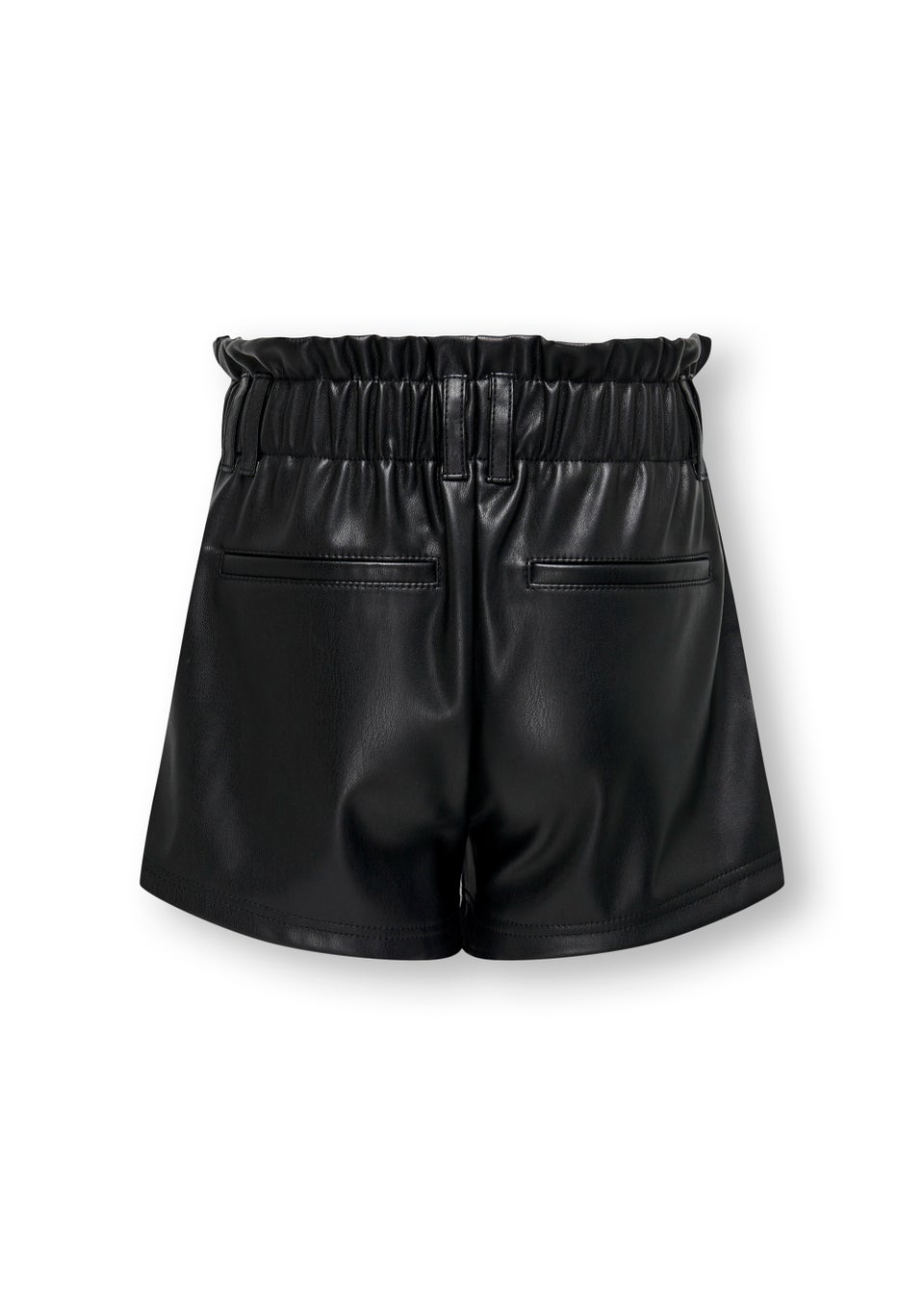 ONLY Girls Black Faux Leather Shorts (6-14yrs)
