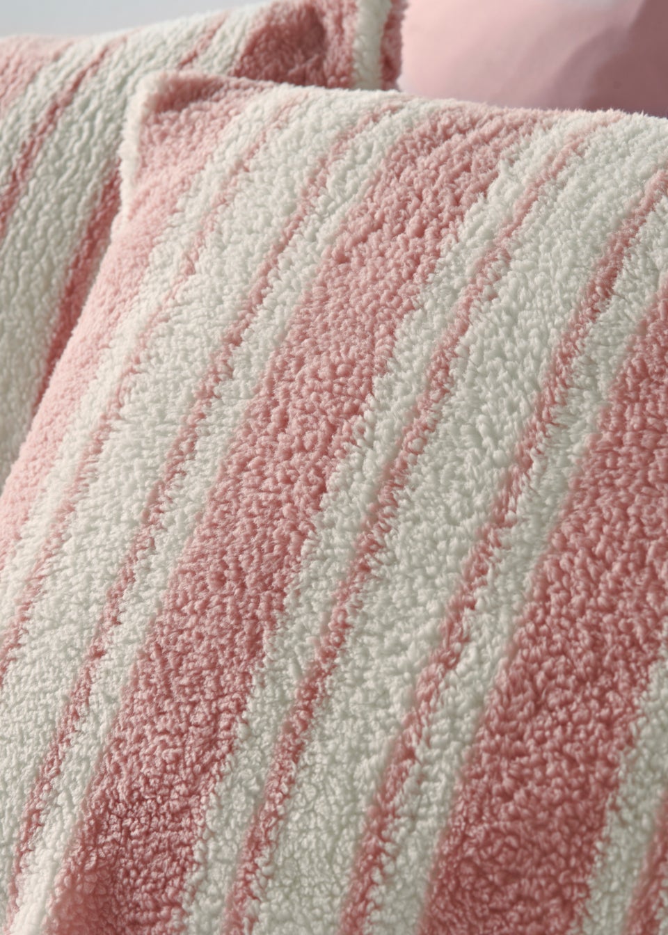 Pink Stripe Teddy Fleece Duvet Cover