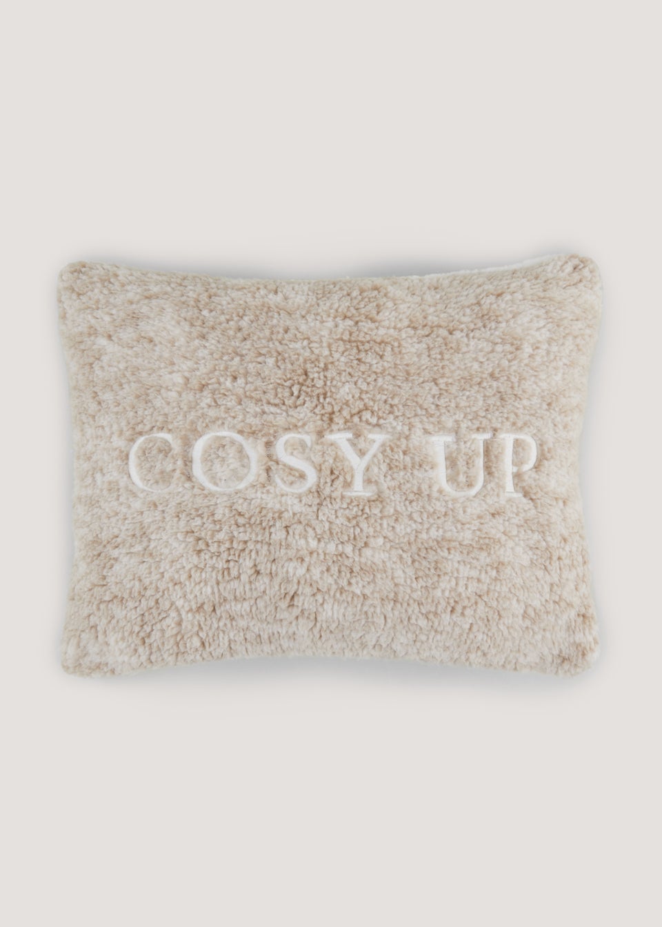 Beige Cosy Up Teddy Fleece Cushion (30cm x 38cm)