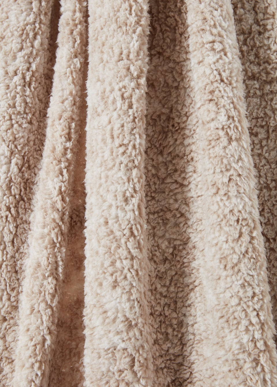 Beige Marl Teddy Fleece Throw (130cm x 150cm)