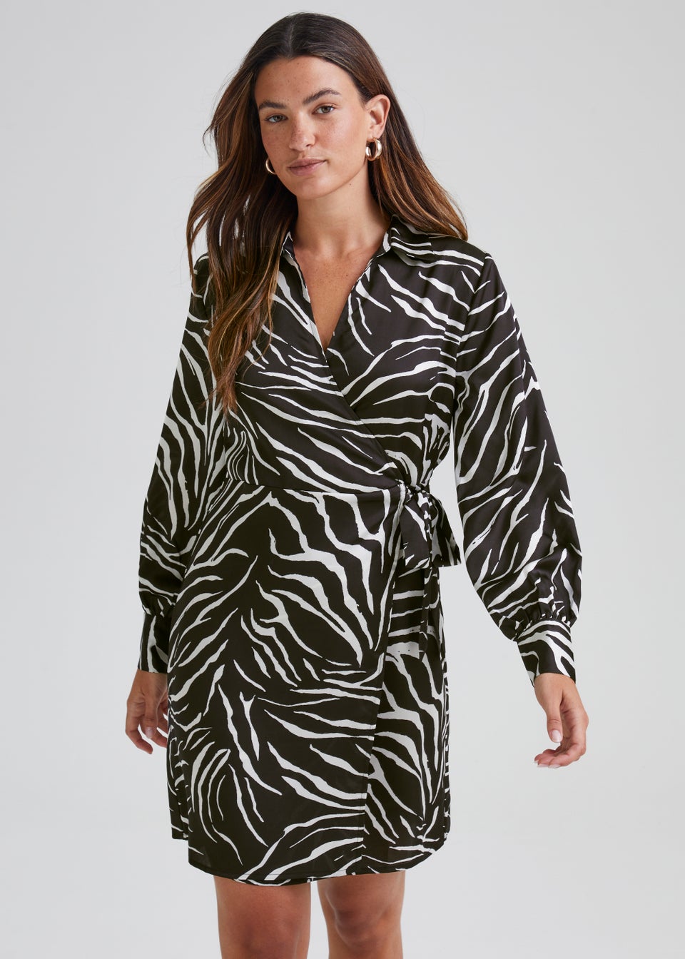 JDY Fifi Multicoloured Zebra Print Mini Wrap Dress