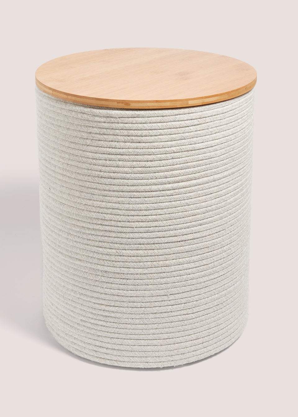 Cream Cotton Rope Storage Pouffe (34cm x 34cm x 43cm)