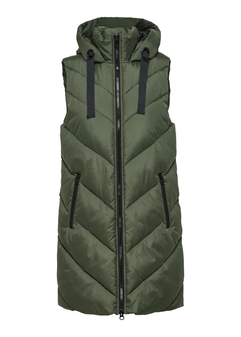JDY Skyler Khaki Padded Waistcoat
