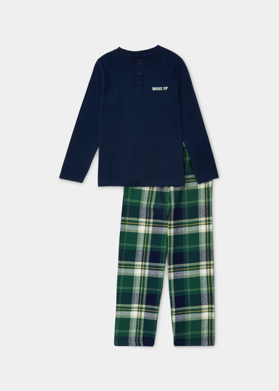 Boys Check Long Sleeve Woven Pyjama Set (4-13yrs)