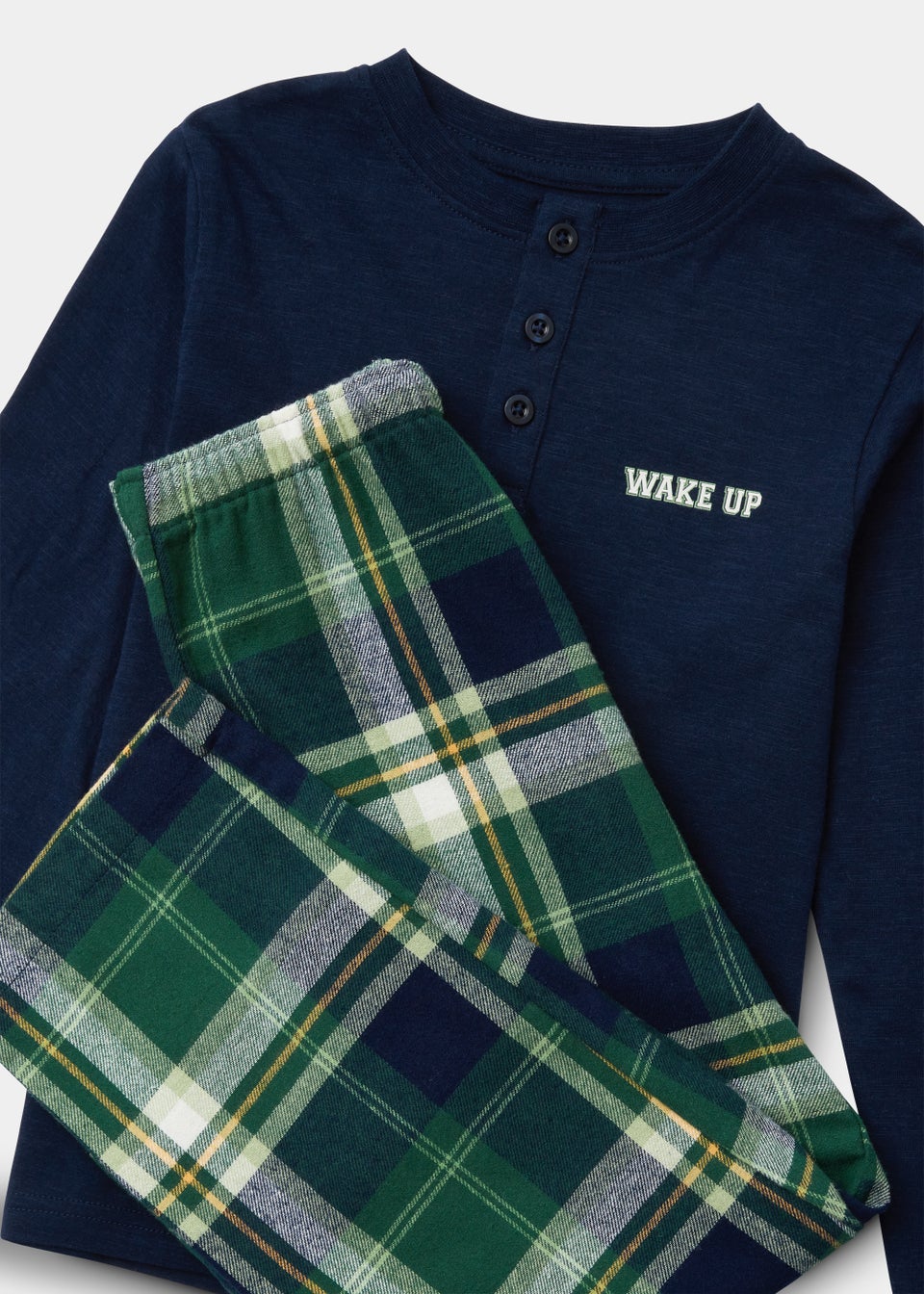 Boys Check Long Sleeve Woven Pyjama Set (4-13yrs)