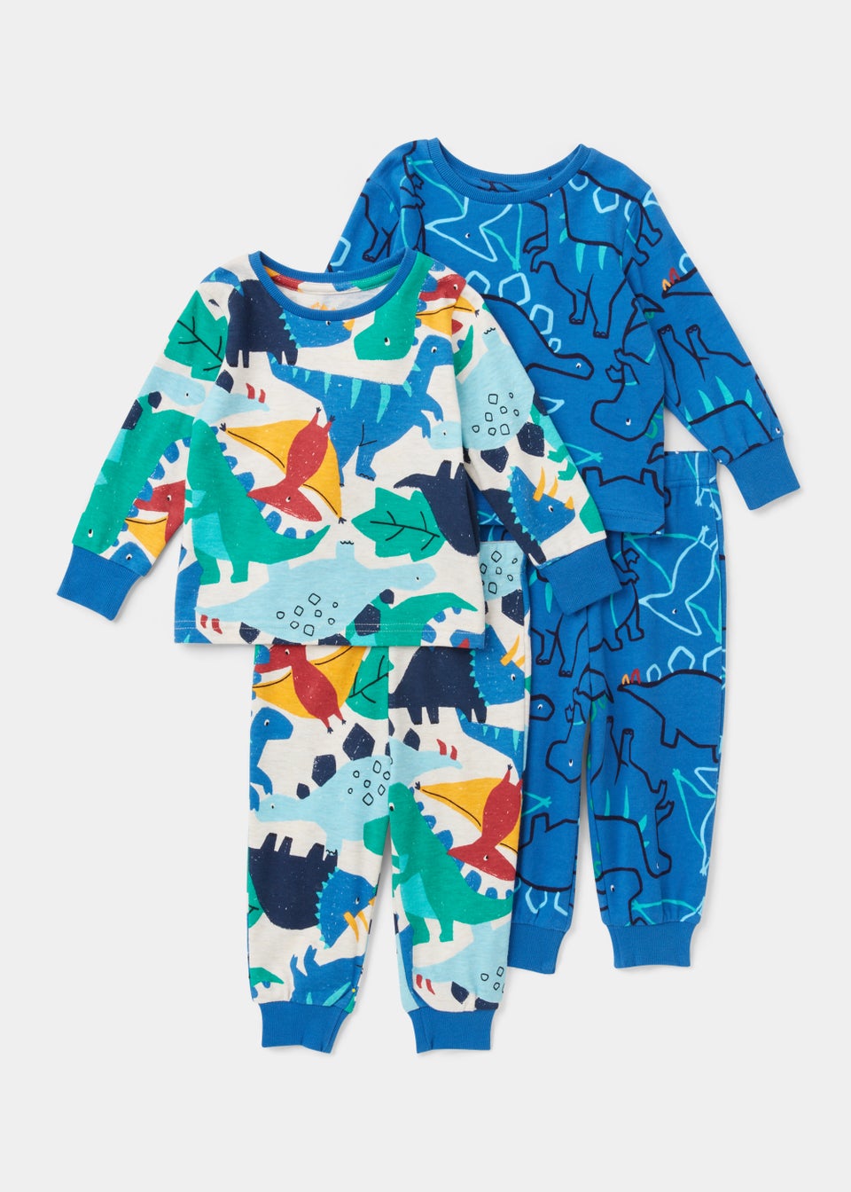 Boys 2 Pack Dinosaur Leaf Pyjama Sets (9mths-5yrs)
