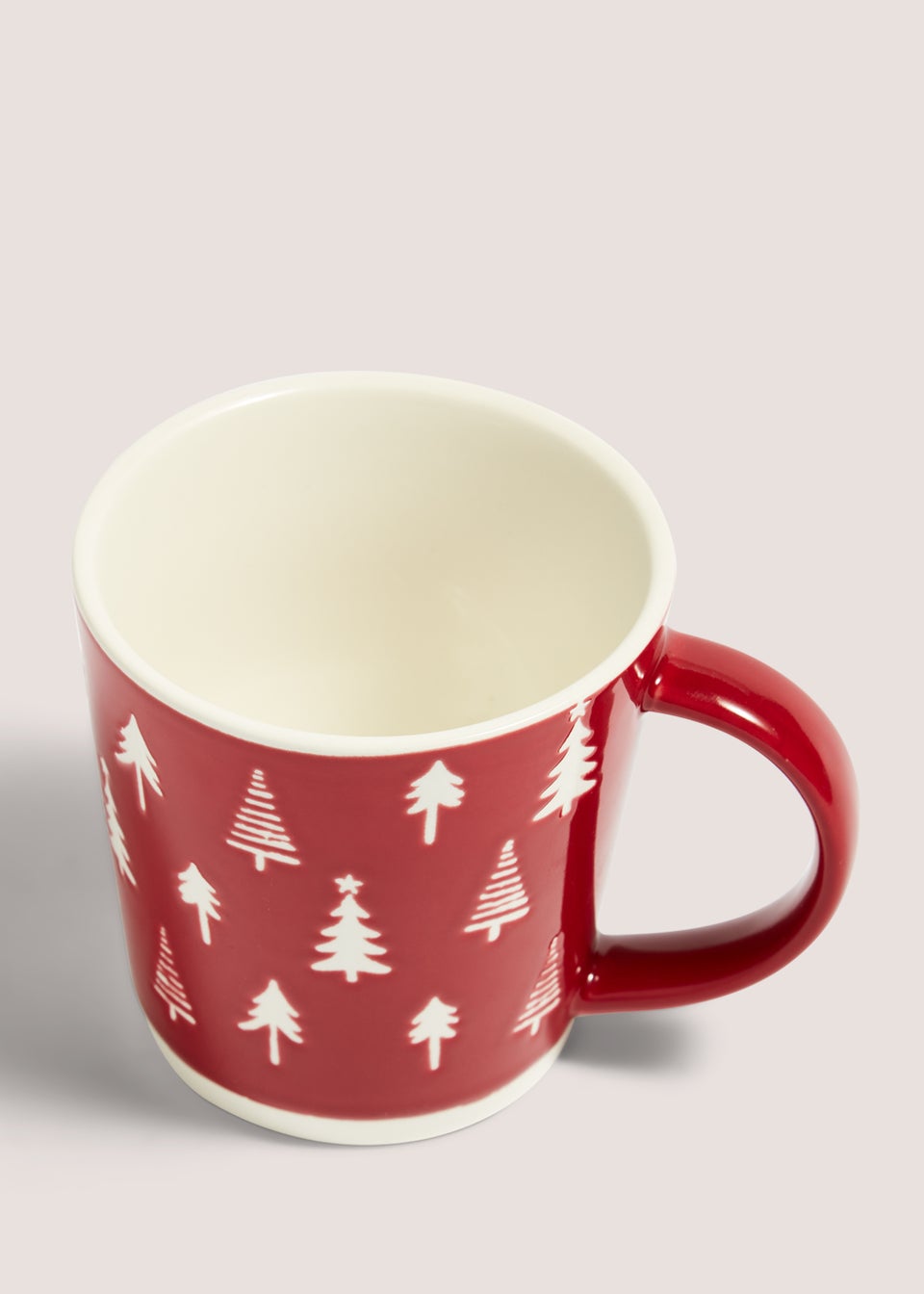 Red Christmas Tree Mug (9.5cm x 9.5cm) - Matalan